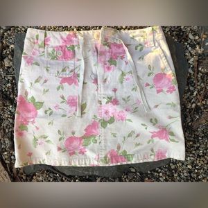 Vintage Old Navy Floral Patterned Girls' Zip-Up Skirt
